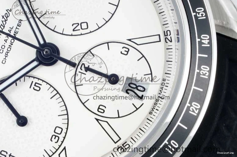 0111 Breathable Speedmaster Racing Master SS HKF Best Edition White Dial on Black Rubber Strap A 7815